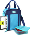 Arctic Zone Urban Lunch Box Combo for Kids with Gel Ice Pack and Sandwich Container, Insulated Bag for Travel Lunch with Adjustable Strap, True Blue