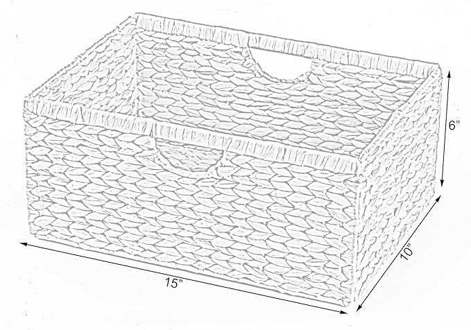 Vintiquewise Foldable Natural Water Hyacinth Storage Bin, Small