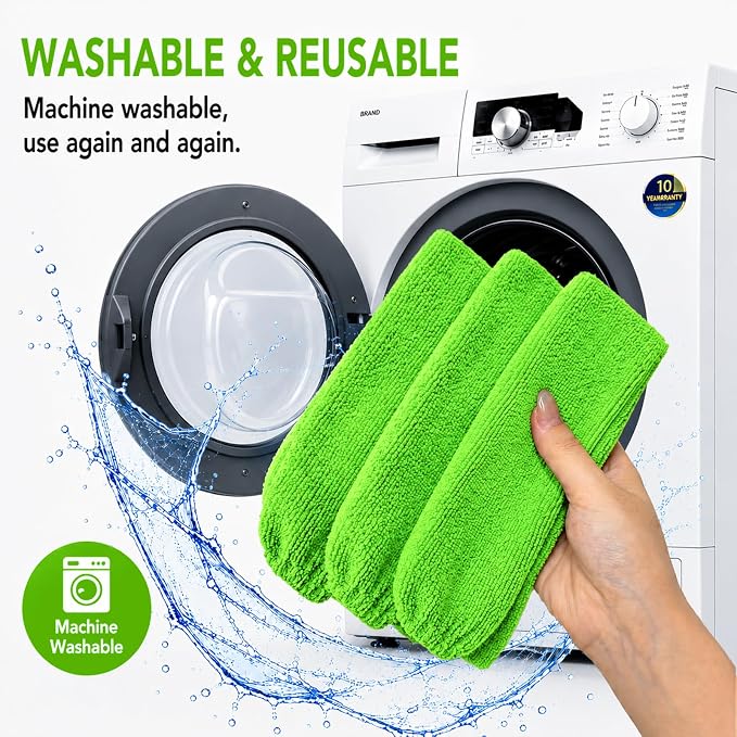 Retractable Gap Dust Cleaner with Extension Pole & 3 Microfiber Cloths | Cleaning Tools with 3 Microfiber Dusting Cloths | Long Handle Duster 30-100'' | Under Refrigerator Furniture Appliance Green