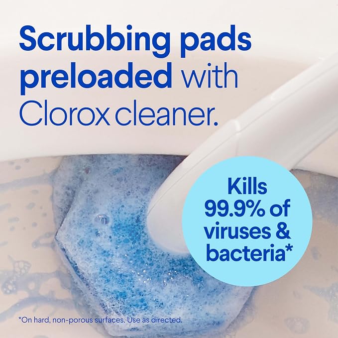 Clorox ToiletWand Toilet Bowl Cleaner- Toilet Brush, Storage Caddy and 16 Disinfecting Refill Heads