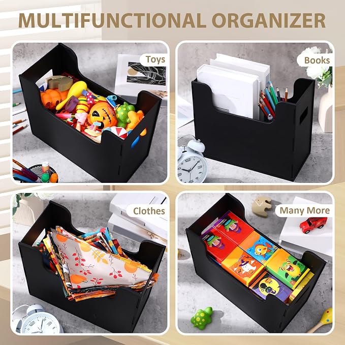 48 Pcs Portable Desktop File, Side Handles, Filing Organizer, Hanging File Folders, Letter Size for Schools Office Home (Black)