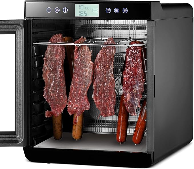 Magic Mill Premium Food Dehydrator Machine (15 Extra-Large Stainless Steel Trays) 800W Dryer for Beef Jerky, Fruits, Vegetables, Dog Treats, 48 Hour Digital Timer - 95°-167° Temperature Control
