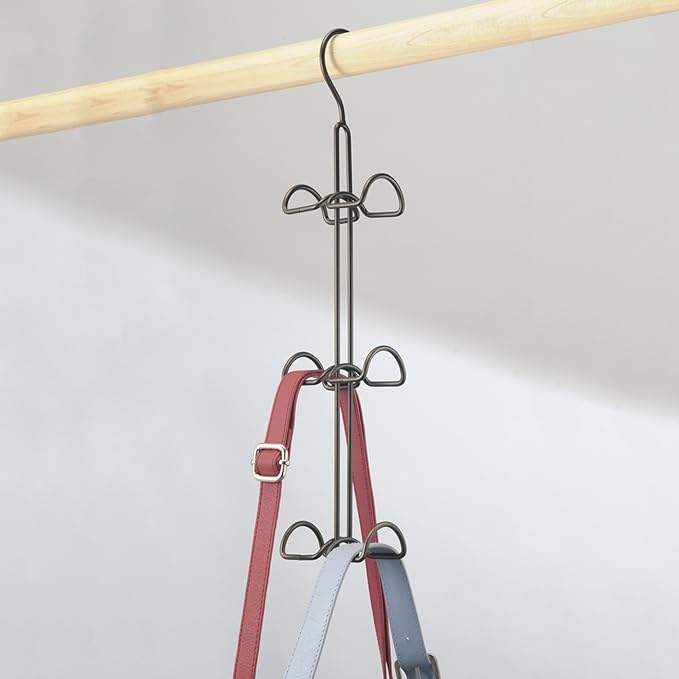 iDesign Metal Over The Rod Dual Hooks | Closet Accessory Organizer, For Ties, Belts, Scarves, Handbags, Jewelry