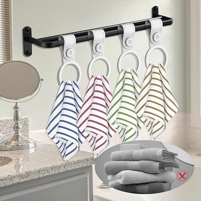 4 Pack Silicone Kitchen Towel Holder, Hanging Kitchen Towels; Dish Towel Holder for Cabinet, Oven, Stove, Sink – Durable, Non-Slip Design for Easy Hanging (Grey)