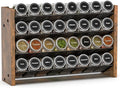 NESAPTO Spice Rack Organizer for Cabinet, Wood 4-Tier Vertical Seasoning Organizer, Wall Mount or Countertop Spice Shelf, Holds 32 Jars (No Jars Included), 15.7" W x 10.3" H