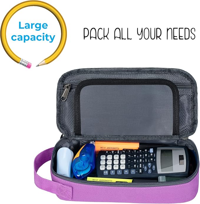 ECHSRT Large Pencil Case, Aesthetic Pen Pouch with Big Capacity, Minimalist Portable Stationery Bag with Handle for Office Organizer Aesthetic Pencil Cases