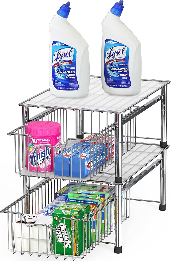 Simple Houseware Pull-Out Cabinet Sliding Basket Bundles