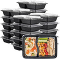 GUSTO 28 oz - 2 Compartment Meal Prep Containers with Lids – [50 Count] Reusable, Microwaveable, Dishwasher & Freezer Safe, BPA-Free Food Storage Boxes for Portion Control (Formerly Comfy Package)