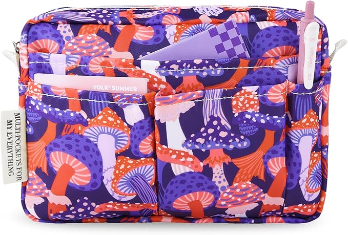 Multiple Pockets Portfolio Organizer with Zippered,Storage Pencil Pouch Bag | Waterproof Travel Toiletry Bag,Portable Pencil Pouch for Notebooks,Stationeries,Make-up,Journal Office Art Supplies,ZiMoGu