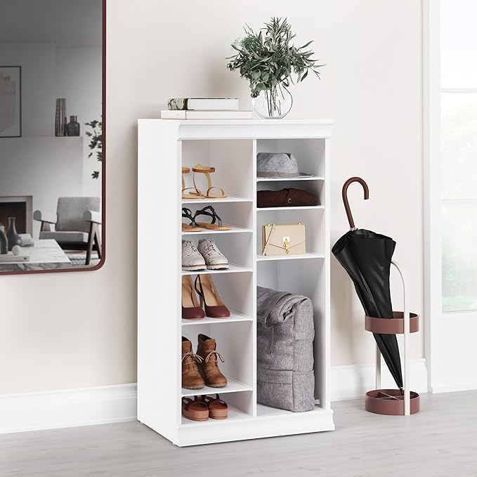 ClosetMaid Modular Adjustable Divided Storage Shelving Unit Organizer, 15.94-Inch D x 40.3-Inch H x 21.38-Inch W, White
