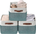 DECOMOMO Storage Bins, Extra Large Fabric Storage Baskets for Shelves, Decorative Linen Closet Organizer, 15.8 x 12.5 x 10 inches (Green & White, 3 Pack)