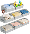 Homsorout Large Closet Organizers and Storage Bins - 8 Pack Trapezoid Storage Baskets for Shelves, Foldable Fabric Baskets with Handles Ideal for Closet, Basket, Wardrobe and Shelf Storage, Light Grey