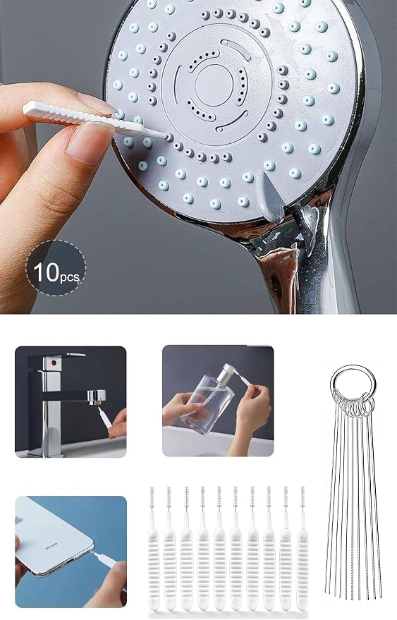20pcs Cleaning Brush Set, Crevice Cleaning Brush Set with Mini Wire Nylon Bristle Brushes, Hard Bristle Scrub Brushes, Hard Water Stain Remover, Window Track Cleaner, Shower Head Cleaner
