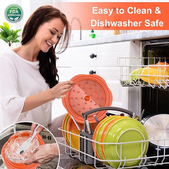 Chicken Shredder with Removable Plate - Manual Meat Shredder Tool with Transparent Lid & Cleaning Brush, Dishwasher Safe Kitchen Gadget for Shredding Chicken, Pork, Beef, Pulled Pork(Orange)