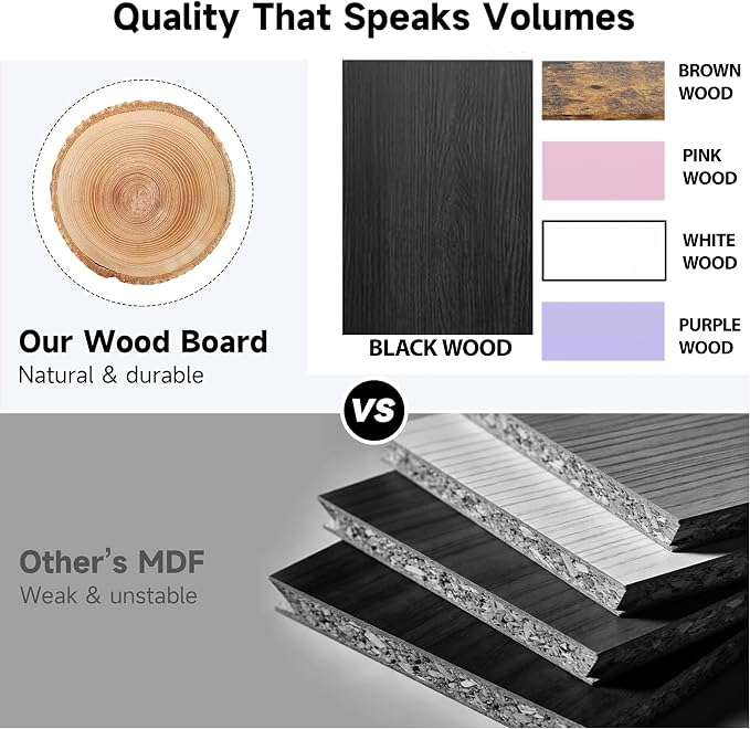 OPNICE Adjustable Monitor Stand Riser for Desk, Computer & Laptop Stand, Desk Organizers and Accessories, Office Desk Accessories & Workspace Organizer for Home Office, Brown Wood 2-Pack