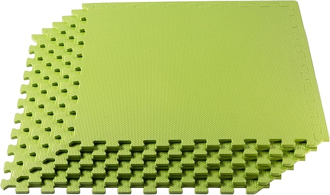 We Sell Mats 3/8" Thick Multipurpose EVA Foam Exercise Floor Mat, Interlocking Tiles, Anti-Fatigue for Home or Gym