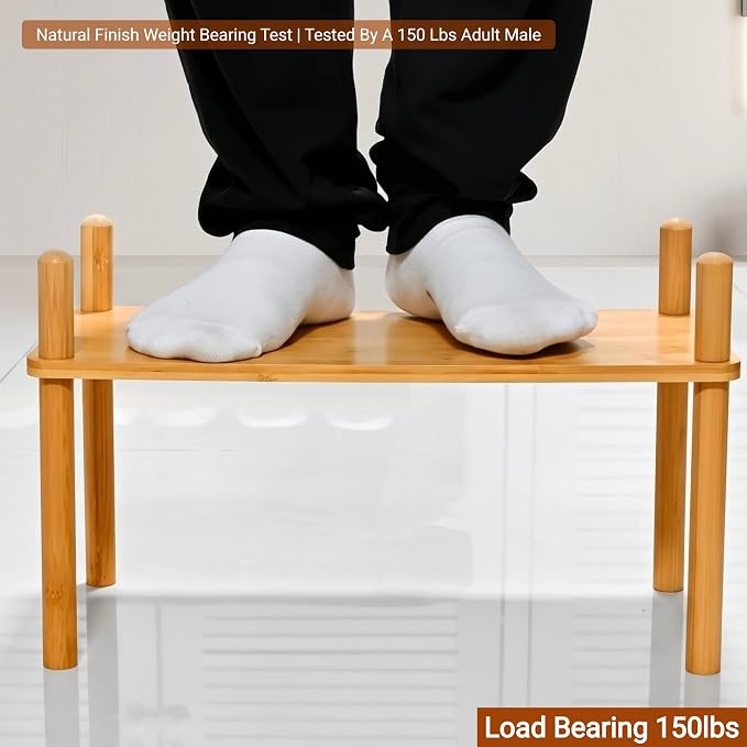 3-Tier Bamboo Coffee Bar Organizer,Coffee Bar Accessories, Mul-tifunctional Wooden Beaded Coffee Station Countertop Stand Shelf for Kitchen Home Office,Counter Riser Display Shelf for Top of Desk Home