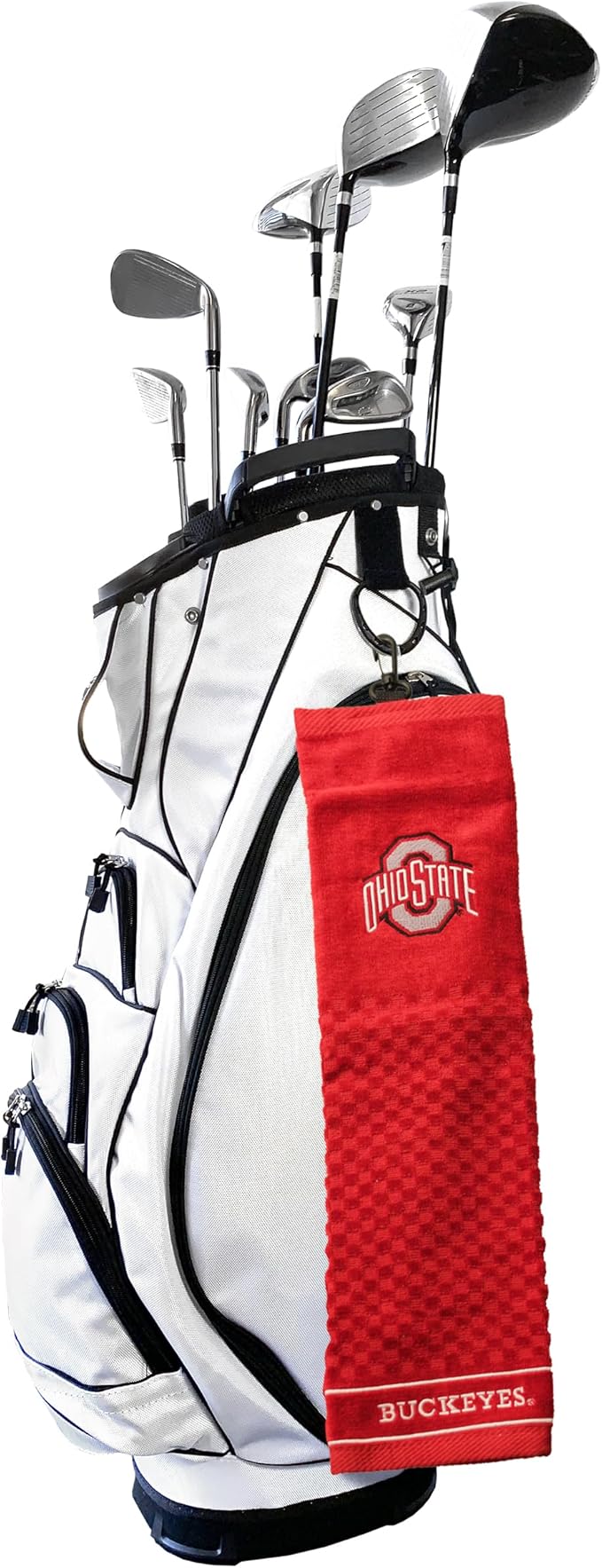 Team Golf NCAA Ohio State Buckeyes Embroidered Golf Towel Embroidered Golf-Towel, Checkered Scrubber Design, Embroidered-Logo (Pack of 6)