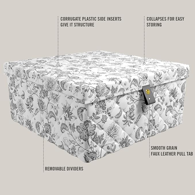 Martha Stewart Collapsible Storage Organization Photo Bin Container Lidded