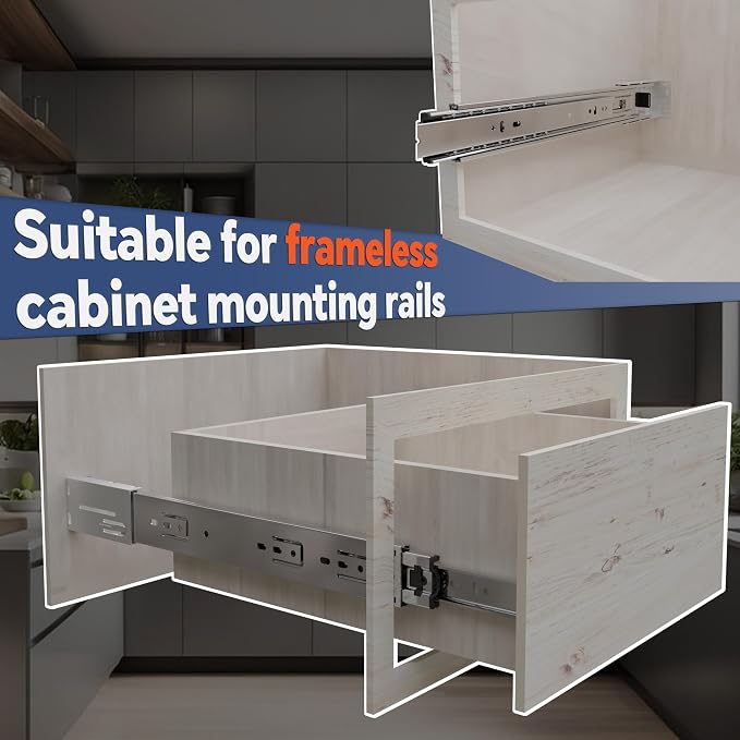 5 Pairs Rear Mounting Brackets for Face Frame Cabinets Replacement Part Drawer Bracket (Width: 45mm) (Rear Mounting Brackets, 5 Pairs)