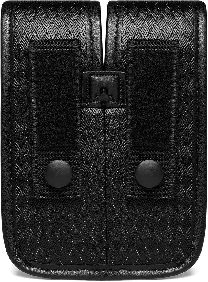 TACNEX Single/Double Magazine Pouch Duty Belt Nylon Mag Holder Pistol Mag MOLLE Holster Carry Case Compatible w/Double & Single Stack Magazines .380, 9mm & 40 Cal for Glock H&K Ruger S&W M&P Walther
