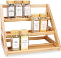 Spice Rack, Spice Organizer -3 Tier Bamboo Spice Racks, Solution for Spice Storage in Kitchens, Countertops，Storage Rooms and Other Places