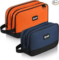 Tool Bag 2-Pack 12" 10", Divider Zipper Pouch, Small Tool Box Organizer | Waterproof, Heavy-duty Oxford, Smooth Zipper, Handle & D-Ring, Storage Case for Car Work Tool. Electrician Gift, Orange/Blue