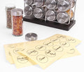 Orii Spice Labels, 160 Clear Round | 160 Pre-printed, 20 Blank