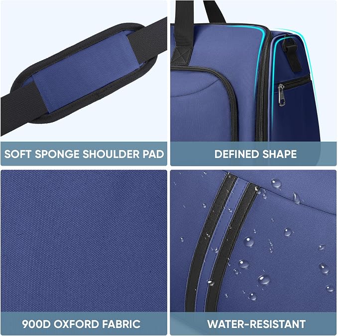 BALEINE Travel Garment Bag, Travel Suit Bag for Men, Water Resistant Carry on Garment Bag for Hanging Clothes, Garment Duffel Bag for Travel Business (Navy-Convertible)