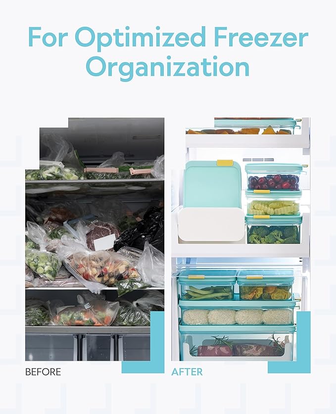 LocknLock Freezer Fit Plastic Freezer Containers | Airtight Stackable Food Storage for Meal Prep | Microwave & Dishwasher Safe | BPA Free Freezer Container with Lid, 450ml