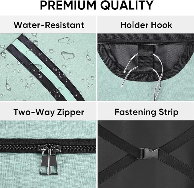 BALEINE Travel Garment Bag, Travel Suit Bag for Men, 42'' Waterproof Carry on Garment Bag for Hanging Clothes, Garment Duffel Bag for Travel Business (Mint Green)
