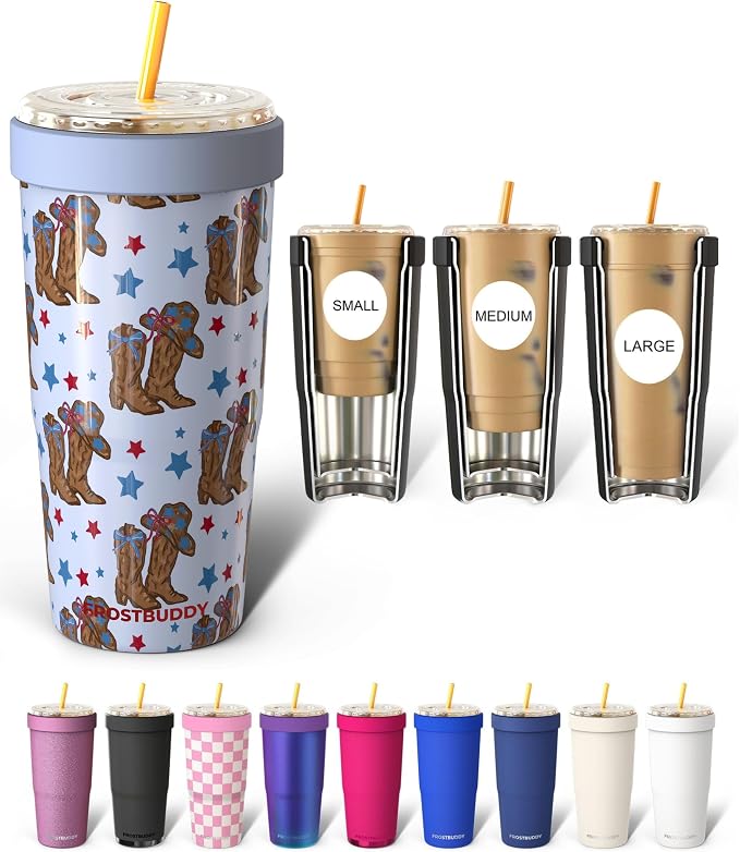 Frost Buddy Togo Buddy 30oz Tumbler (All American Sweetheart) | Double-wall vacuum insulated | Spill-proof flip lid | 18/8 premium stainless steel | Cup-holder friendly