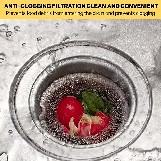 Kitchen Sink Drain Strainer Mesh Bag,Disposable Mesh Sink Strainer Bags for Collecting Kitchen Food Waste(100pcs) ﻿