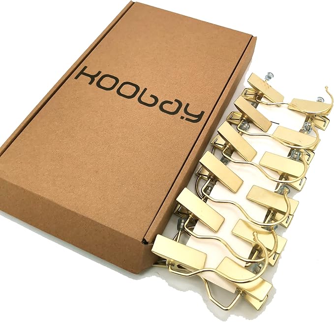 Boot Hangers 4.5" Metal Outfit Hanger Gold Hanging Clips for Gloves Shoes Laundry Hooks Hair Extension Wigs Clips Portable Home Travel Hangers for Hat, Towels, Bras, Socks 12Pack