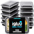 Igluu Meal Prep Containers Reusable (10 Pack) 1 Compartment – 28oz | Food Containers with Lids – Stackable, Microwave, Freezer & Dishwasher Safe – BPA-Free