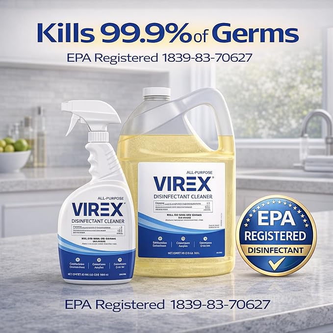 VIREX Diversey All Purpose Disinfectant Cleaner, 1 Gallon, 2 Pack