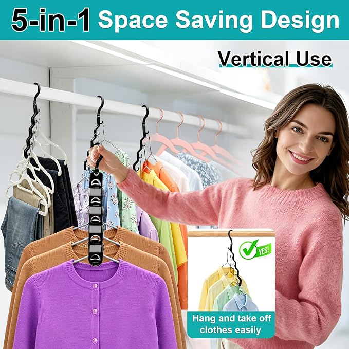 Closet Organizers and Storage,Upgraded Organization and Storage Clothes Hanger,College Dorm Room Essentials,Sturdy Closet Organizer Home Essentials Space Saving Hangers (Multicolor, 16 Pack)