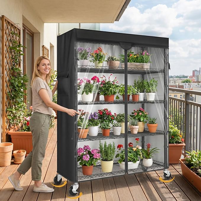 Wire Shelving Unit with 600D Oxford Cover & Wheels, 36"x18"x72" | 5-Tier Heavy Duty Rolling Storage Shelves, Storage Rack Wire Shelf for Kitchen Pantry, Garage, Basement & Warehouse
