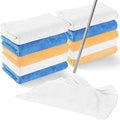 SmoothNovelty 10 Pcs Extra Large Microfiber Cloth 30" x 20" Large Floor Microfiber Towel Reusable Washable Free Lint Free Cloth Rag for Squeegee Mop Floor Window Housekeeping (White,Yellow)
