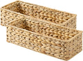 StorageWorks Toilet Tank Basket for Bathroom, Water Hyacinth Storage Baskets for Toilet Tank Top, 2-Pack