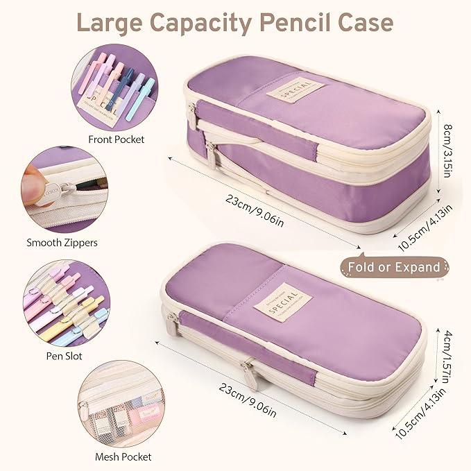 DazSpirit 62PCS Aesthetic Stationery Set with Pencil Case, No Bleed Highlighters, Gel & Erasable Pens, Mechanical Pencils, Refills, Cute College School Supplies for Note Taking, Journaling