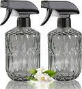 Glass Handheld Spray Bottle, 15oz Refillable Water Bottle Spray, Reusable Adjustable Nozzle Plant Mister Spray Bottles Indoor, Plant Mister for Hair, Cleaning, Gardening, Pets Care (Dark Grey)