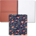Steel Mill & Co Cute Large Spiral Notebook College Ruled, 11" x 9.5" with Durable Hardcover and 160 Lined Pages, Floral Vines