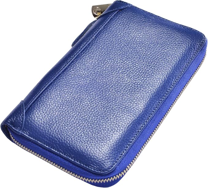 Easyoulife Credit Card Holder Wallet Womens Zipper Leather Case Purse RFID Blocking