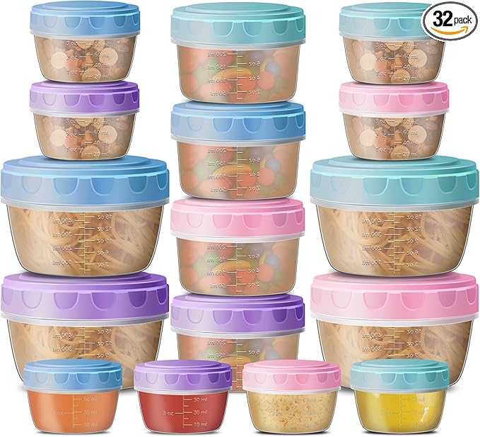 QUMMFA 32 PCS Food Storage Containers with Lids (16 Containers & 16 Lids), Unbreakable Storage Bowls With lids, BPA Free Meal Prep Containers Set, Dishwasher & Microwave Safe