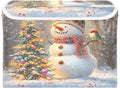 Whimsical Snowman Storage Bins with Lids and Carrying Handle,Foldable Storage Boxes Organizer Containers Baskets Cube with Cover for Home Bedroom Closet Office Nursery