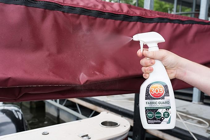 303 Marine Fabric Guard - Restores Water and Stain Repellency To Factory New Levels, Simple and Easy To Use, Manufacturer Recommended, Safe For All Fabrics, 32oz (30604CSR)