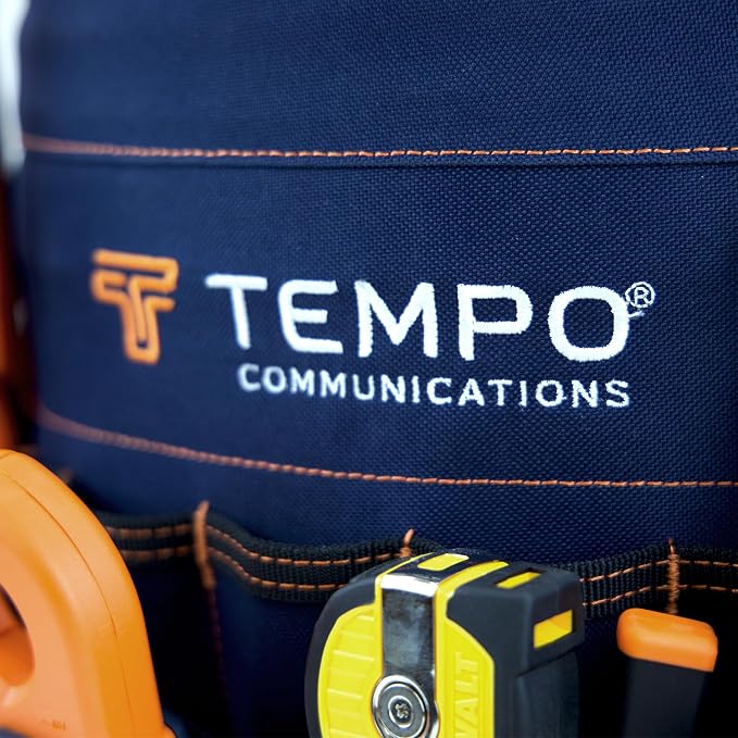 TEMPO PA9100 5 Gallon Bucket Tool Organizer - 600D Fabric Bucket Tool Bag 5 Gallon - 30 Pockets, 9 Slots, PVC Coating
