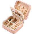 Neveika Jewelry Box with Mirror,Small Jewelry Organizer Box，Travel Jewelry Case for Women，Gift Jewelry Boxes for Female Girls (mirror pink)