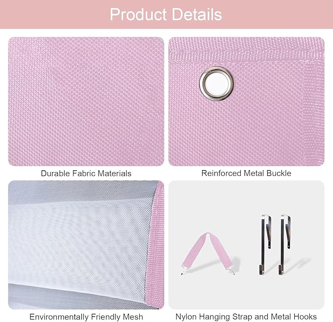 DHSFKBE Legging Organizer Storage, T Shirt Organizer, Foldable Hanging Closet Organizer Storage with 16 Roll Independent Compartments for Yoga Pants, Tank Top, Towel, Underwear (Pink)